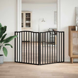Dog Gate Foldable 2 Panels Black 160 cm Poplar Wood 352226