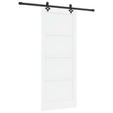 Sliding Door 86 x 211 cm Engineered Wood White and Black 3450118