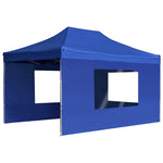Professional Folding Party Tent with Walls Aluminium 4.5x3 m Blue 45497