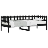 Day Bed without Mattress Black 80x200 cm Solid Wood Pine 840378