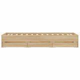 Bed Frame with Storage Sonoma Oak 80 x 200 cm Engineered Wood 3429606
