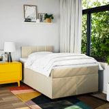 Box Spring Bed with Mattress Cream 120x200 cm Fabric 3285860
