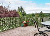 2pc Expanding Garden Trellis, 2 x 1m Faux Decorative Privacy Fence with Artificial Leaves, Privacy T3398P322142