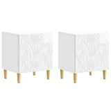 Bedside Table 2 pcs High Gloss White 43 x 34.5 x 50 cm 895034