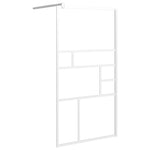 ZNTS Walk-in Shower Wall with Shelf White 115x195 cm ESG Glass&Aluminium 3185510