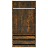 ZNTS Wardrobe Smoked Oak 100x50x200 cm Engineered Wood 815345