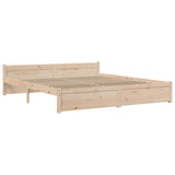 Bed Frame without Mattress Solid Wood 180x200 cm Super King Super King Size 815059