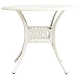 Bistro Set White Cast Aluminium Medium Decorative Inlays 3070585