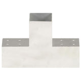 Post Connectors 4 pcs T Shape Galvanised Metal 81x81 mm 145464