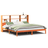 Bookcase Bed without Mattress Wax Brown 180x200 cm Super King Solid Wood Pine 3321608