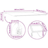 Awning Frame with LED Strip Lights White 500 x 300 cm Aluminium 313203