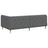 Corner Bed Frame with Headboard Dark Grey 90 x 200 cm Fabric 42016570