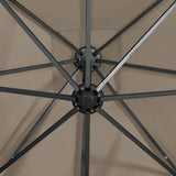 Cantilever Garden Parasol with Pole and LED Lights Taupe 300 cm 312331