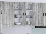 Wall Glass Cabinet LUCCA Grey Sonoma 80 x 31 x 100 cm 885161