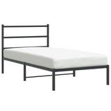 Metal Bed Frame without Mattress with Headboard Black 100x200cm 355360