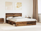 Bed Frame with Headboard Old Wood 150 x 200 cm Solid Pine Wood 3411734