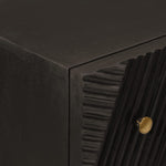 Chest of Drawers Black 55x30x76 cm Solid Wood Mango and Iron 372025
