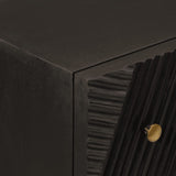 Chest of Drawers Black 55x30x76 cm Solid Wood Mango and Iron 372025
