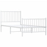 Metal Bed Frame without Mattress with Footboard White 90x200cm 350942