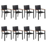 ZNTS 9 Piece Garden Dining Set Black 3067902