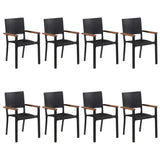 ZNTS 9 Piece Garden Dining Set Black 3067902