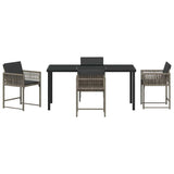 Garden Dining Set 5 pcs Grey Poly Rattan 3380751