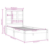 Bed Frame without Mattress 75x190 cm Small Single Solid Wood 3105430