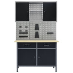 Workbench with Three Wall Panels and One Cabinet 3053433