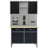 Workbench with Three Wall Panels and One Cabinet 3053433