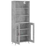 Highboard Concrete Grey 69.5x34x180 cm Engineered Wood 3189289