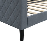 Day Bed without Mattress Dark Grey 90x190 cm Velvet 354261