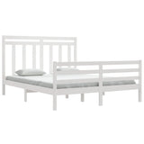 Bed Frame without Mattress White 160x200 cm Solid Wood 3105326