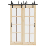 Sliding Door Hardware Kit 152,5 cm Steel Black 3295723