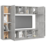 8 Piece TV Cabinet Set Concrete Grey Engineered Wood 3079088
