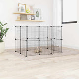 20-Panel Pet Cage with Door Black 35x35 cm Steel 3114043