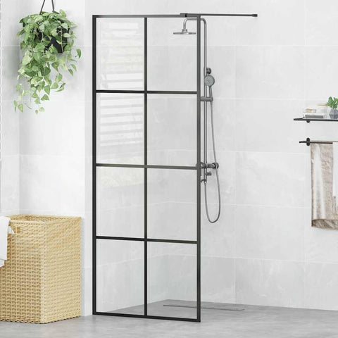 Walk-in Shower Wall with Clear ESG Glass 80x195 cm Black 151033