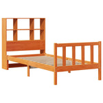 Bookcase Bed without Mattress Wax Brown 75x190 cm Small Single Solid Wood Pine 3321714