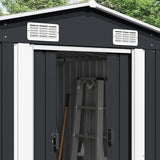 Garden Shed 257x580x181 cm Metal Anthracite 143354
