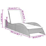 Sun Lounger with Cushion Brown 60x205x73 cm Poly Rattan 368285