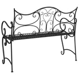 Garden Bench 2-Seater 114 x 56.5 x 90 cm Steel Black 42029538