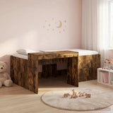 Kids'High Bed Frame with Desk Smoked Oak 90 x 200 cm 3422655