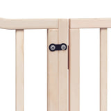 Dog Gate with Door Foldable 8 Panels 640 cm Poplar Wood 3155614