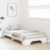 Bed Frame White 90 x 200 cm Solid Pine Wood 872879