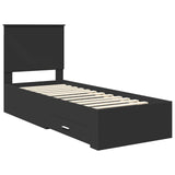 Bed Frame Black and Silver 70 x 190 cm Engineered Wood 3411369
