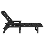 Sun Lounger Black 73.5 x 92 x 90cm HDPE 42006639