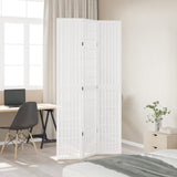 Room Divider 3 Panels White Solid Wood Paulownia 358784