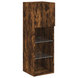 4 Piece TV Wall Cabinets with LED Lights Smoked Oak 3216580