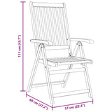 Garden Chair Set of 8 Natural Wood Solid Acacia Wood Standard 3075053