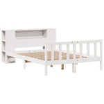 ZNTS Bookcase Bed without Mattress White 140x190 cm Solid Wood Pine 3321654