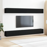 TV Cabinet Set 6 pcs Black oak 100 x 30 x 30 cm Engineered Wood 3333059